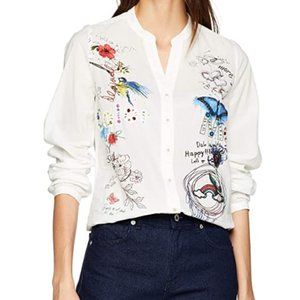Desigual Blouse Long Sleeve Color Lady White